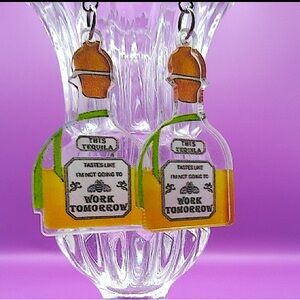 New!!!Unique Tequila bottle Earrings Acrylic Earrings NWT